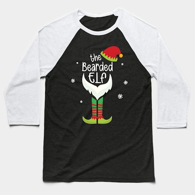 Matching Christmas Pajama The Bearded Elf Family Baseball T-Shirt by JohnRelo